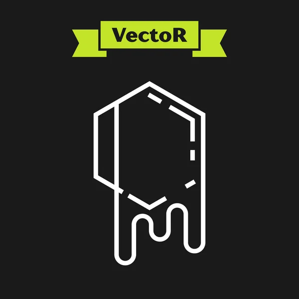 Weiße Linie Wabensymbol isoliert auf schwarzem Hintergrund. Honigzellen-Symbol. süße natürliche Nahrung. Vektorillustration — Stockvektor