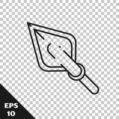 Saydam arka planda yalıtılmış siyah çizgi Hipster ok ucu simgesi. Vektör İllüstrasyonu