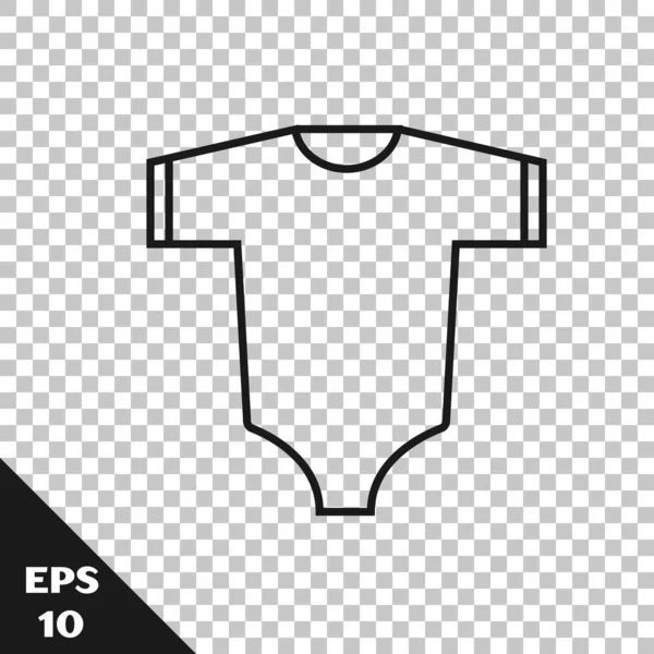 Black line Baby clothes icon isolated on transparent background. Baby clothing for baby girl and boy. Baby bodysuit. Vector Illustration