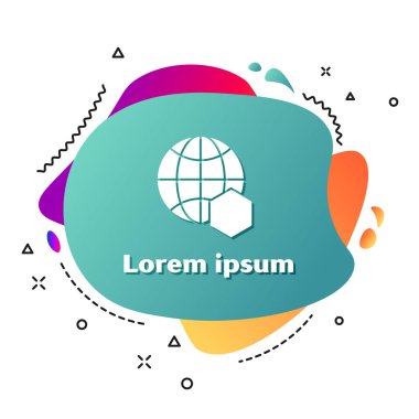 Beyaz arka plan üzerinde izole dünya simgesibeyaz Petek haritası. Dünya arı günü. Kavram ekolojik olay. Sıvı şekilli soyut afiş. Vektör İllüstrasyonu