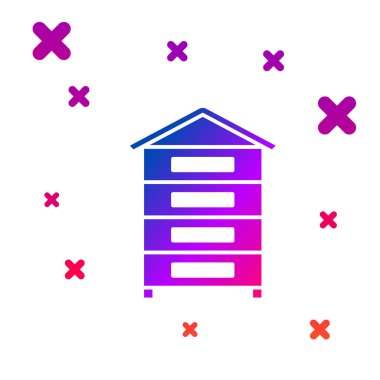 Beyaz arka planda izole arılar simgesi için Renk Kovan. Arı kovanı sembolü. Apiary ve arıcılık. Tatlı doğal yemekler. Gradyan rasgele dinamik şekiller. Vektör İllüstrasyonu