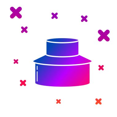 Beyaz arka planda izole şapka simgesi ile Renk Arıcı. Özel koruyucu üniforma. Gradyan rasgele dinamik şekiller. Vektör İllüstrasyonu