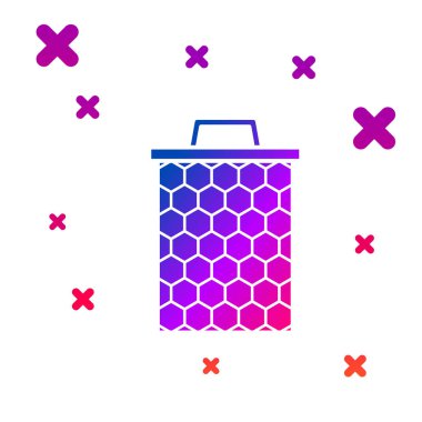 Beyaz arka planda yalıtılmış Renkli Petek simgesi. Bal hücreleri sembolü. Tatlı doğal yemekler. Gradyan rasgele dinamik şekiller. Vektör İllüstrasyonu