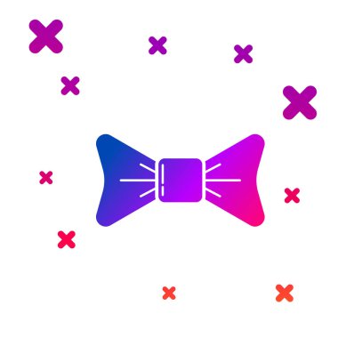 Beyaz arka planda yalıtılmış Renk Papyon ikonu. Gradyan rasgele dinamik şekiller. Vektör İllüstrasyonu