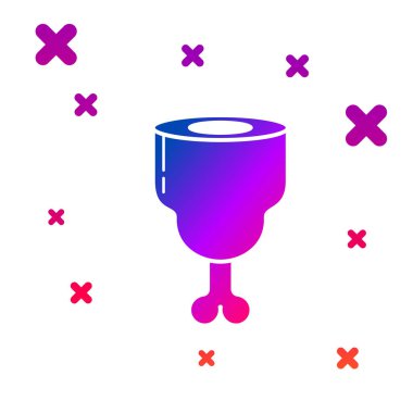 Beyaz arka planda izole renk tavuk bacak simgesi. Tavuk sopası. Degrade rasgele dinamik şekiller. Vektör Illustration