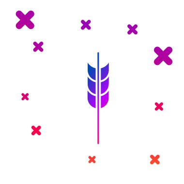 Renkli Tahıllar pirinç, buğday, mısır, yulaf, çavdar, arpa simgesi beyaz arka plan üzerinde izole ile ayarlanır. Buğday ekmeği sembolleri kulakları. Gradyan rasgele dinamik şekiller. Vektör İllüstrasyonu