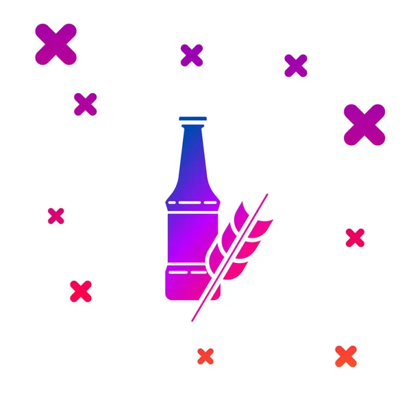 Color Icono de la botella de cerveza aislado sobre fondo blanco. Gradiente formas dinámicas aleatorias. Ilustración vectorial — Archivo Imágenes Vectoriales