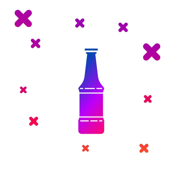 Color Icono de la botella de cerveza aislado sobre fondo blanco. Gradiente formas dinámicas aleatorias. Ilustración vectorial — Archivo Imágenes Vectoriales