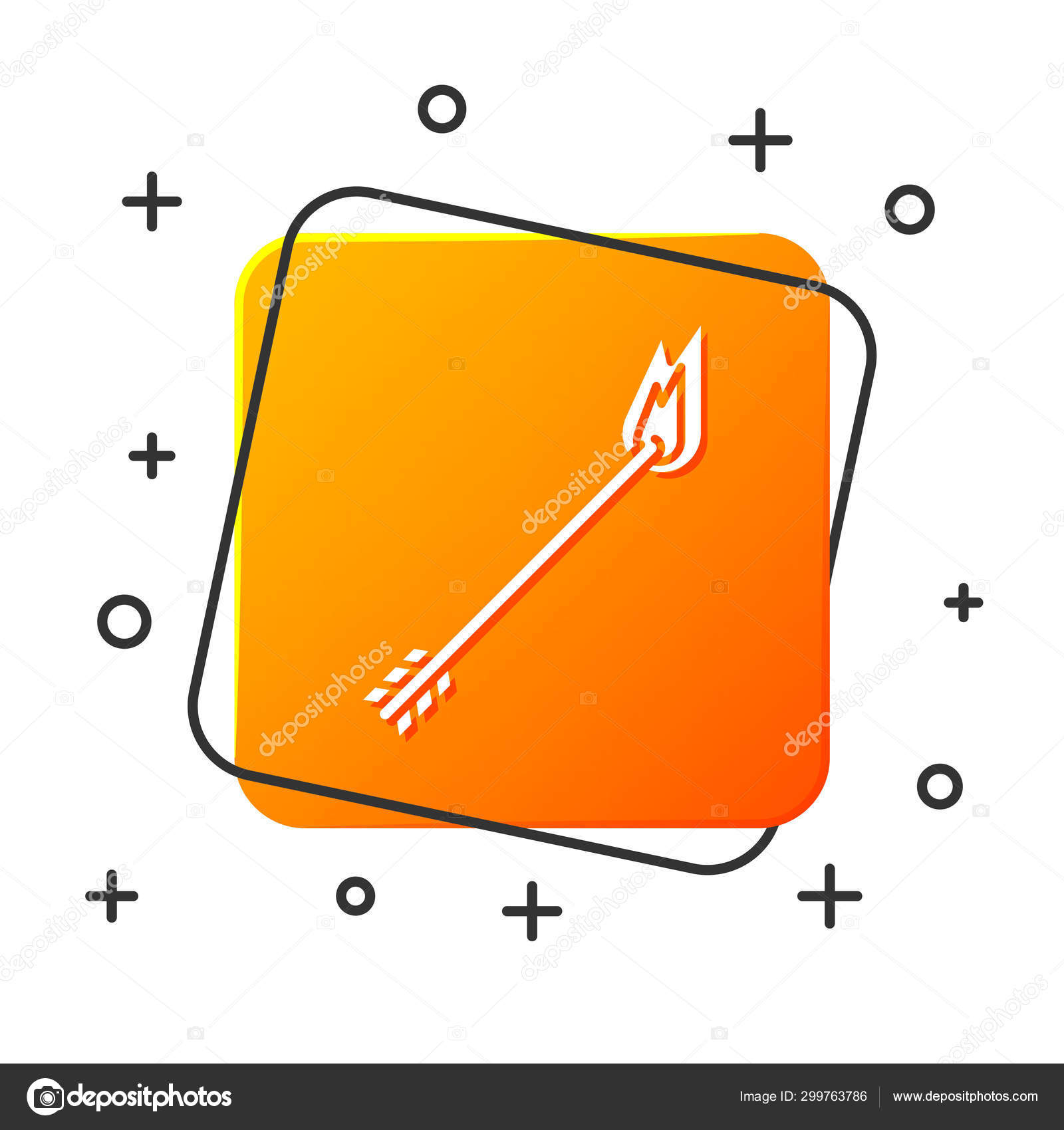 Weisser Flammenpfeil Auf Weissem Hintergrund Isoliert Hipster Ikone Orangefarbene Quadratische Taste Vektorillustration Vektorgrafik Lizenzfreie Grafiken C Vectoroksana 299763786 Depositphotos