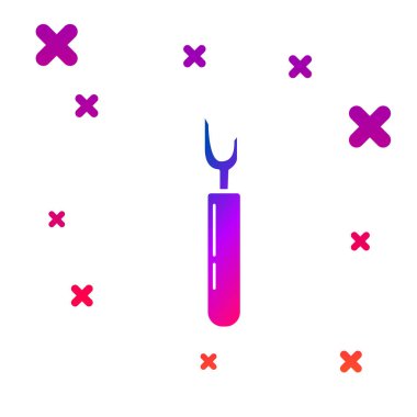 Beyaz arka planda yalıtılmış Renk Kesici araç simgesi. Bıçakla dikiş bıçağı. Gradyan rasgele dinamik şekiller. Vektör İllüstrasyonu