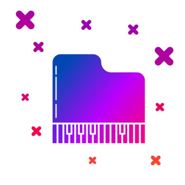 Renkli Kuyruklu piyano simgesi beyaz arka plan üzerinde izole. Enstrüman. Gradyan rasgele dinamik şekiller. Vektör İllüstrasyonu