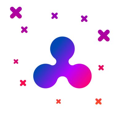 Beyaz arka planda yalıtılmış Renk Cryptocurrency sikke Ripple Xrp simgesi. Altcoin sembolü. Blockchain tabanlı güvenli kripto para birimi. Gradyan rasgele dinamik şekiller. Vektör İllüstrasyonu