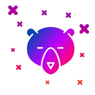 Beyaz arka planda yalıtılmış Renk Ayısı kafası simgesi. Gradyan rasgele dinamik şekiller. Vektör İllüstrasyonu