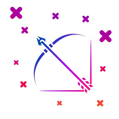 Beyaz arka planda yalıtılmış titreyen simgedeki renk Yay ve ok. Gradyan rasgele dinamik şekiller. Vektör İllüstrasyonu