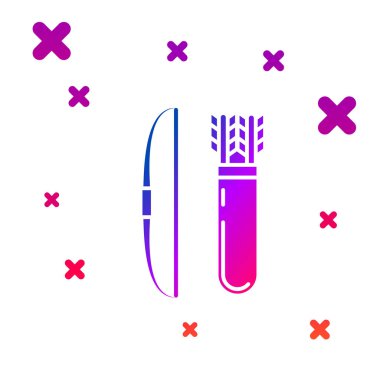 Beyaz arka planda yalıtılmış titreyen simgedeki renk Yay ve ok. Gradyan rasgele dinamik şekiller. Vektör İllüstrasyonu