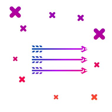 Renkli Hipster oklar simgesi beyaz arka plan üzerinde izole. Gradyan rasgele dinamik şekiller. Vektör İllüstrasyonu