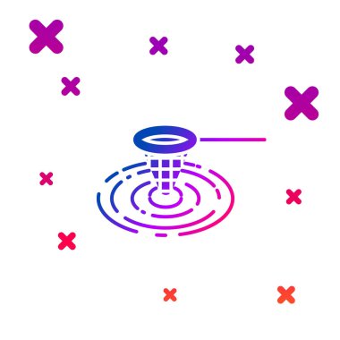 Beyaz arka plan üzerinde izole su simgesi Renk Balıkçılık net. Olta takımı. Gradyan rasgele dinamik şekiller. Vektör İllüstrasyonu