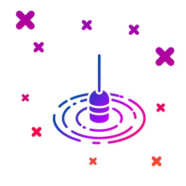 Beyaz arka plan üzerinde izole su simgesi Renk Balıkçılık yüzer. Olta takımı. Gradyan rasgele dinamik şekiller. Vektör İllüstrasyonu