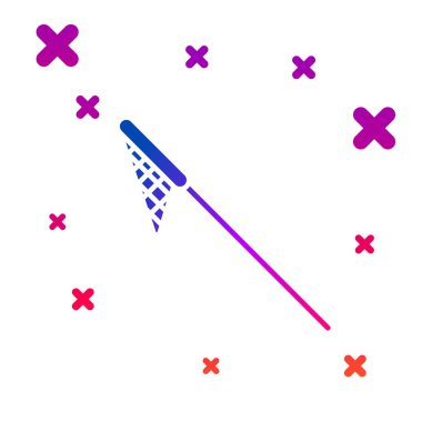 Beyaz arka planda yalıtılmış Renkli Balıkçılık ağ simgesi. Olta takımı. Gradyan rasgele dinamik şekiller. Vektör İllüstrasyonu