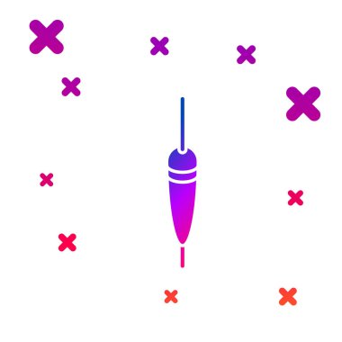 Beyaz arka planda yalıtılmış Renkli Balıkçılık şamandıra simgesi. Olta takımı. Gradyan rasgele dinamik şekiller. Vektör İllüstrasyonu