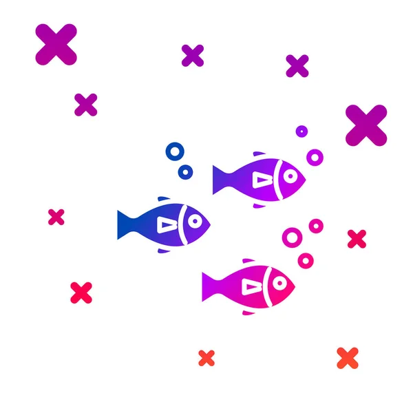 Color Icono de pescado aislado sobre fondo blanco. Gradiente formas dinámicas aleatorias. Ilustración vectorial — Vector de stock