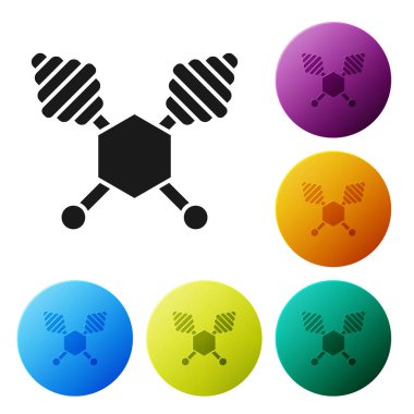 Siyah Bal dipper sopa simgesi beyaz arka plan üzerinde izole. Bal kepçesi. Simgeleri renkli daire düğmeleri ayarlayın. Vektör İllüstrasyonu