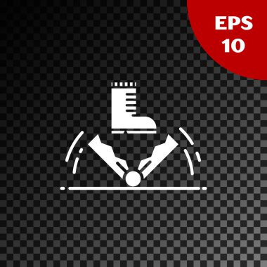 Beyaz Tuzak avcılık simgesi şeffaf koyu arka plan üzerinde izole. Vektör İllüstrasyonu