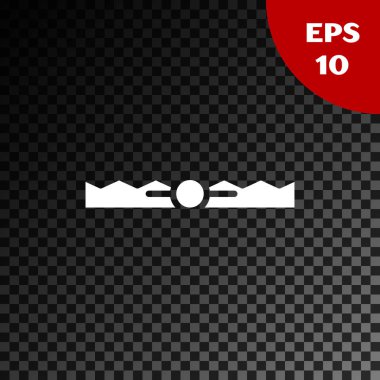 Beyaz Tuzak avcılık simgesi şeffaf koyu arka plan üzerinde izole. Vektör İllüstrasyonu