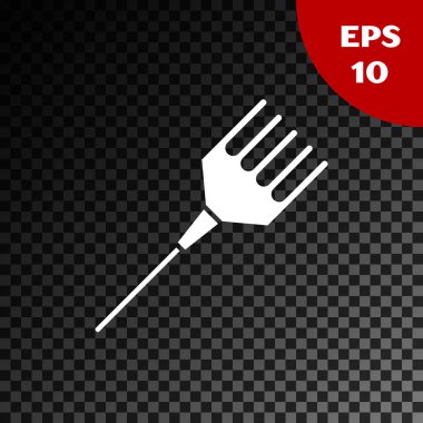 Saydam koyu arka plan da yalıtılmış Beyaz Saç Fırçası simgesi. Saç işaretini taramak. Berber sembolü. Vektör İllüstrasyonu