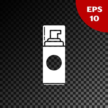 Beyaz Tıraş jeli köpük simgesi şeffaf koyu arka plan üzerinde izole. Tıraş kremi. Vektör İllüstrasyonu