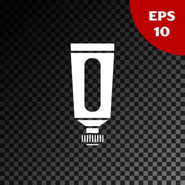 Beyaz Krem veya losyon kozmetik tüp simgesi şeffaf koyu arka plan izole. Erkekler için vücut bakım ürünleri. Vektör İllüstrasyonu