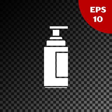 Beyaz Krem veya losyon kozmetik tüp simgesi şeffaf koyu arka plan izole. Erkekler için vücut bakım ürünleri. Vektör İllüstrasyonu