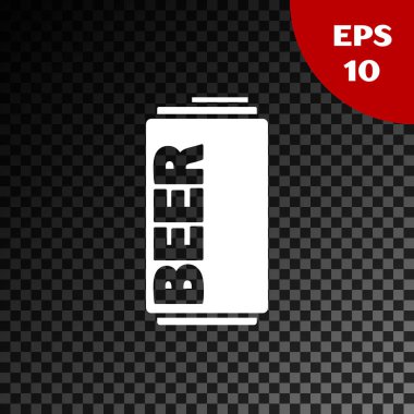 Beyaz Bira, saydam koyu arka planda yalıtılmış simge olabilir. Vektör İllüstrasyonu