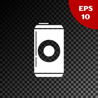 Beyaz Bira, saydam koyu arka planda yalıtılmış simge olabilir. Vektör İllüstrasyonu