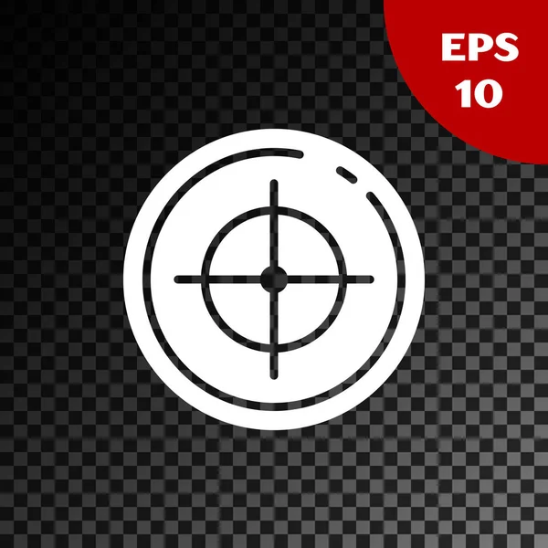 White Target sport for shooting competition icon isolated on transparent dark background. Clean target with numbers for shooting range or shooting. Vector Illustration