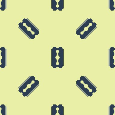 Mavi Bıçak ikonu sarı arkaplandaki kusursuz deseni izole etti. Vektör İllüstrasyonu