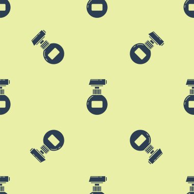 Mavi Krem ya da losyon kozmetik tüp ikonu sarı arka planda izole edilmiş pürüzsüz desen. Erkekler için vücut bakım ürünleri. Vektör İllüstrasyonu