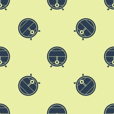 Sarı arka plan üzerinde stopcock simgesi izole dikişsiz desen ile rafüzerinde Mavi Ahşap varil. Vektör İllüstrasyonu