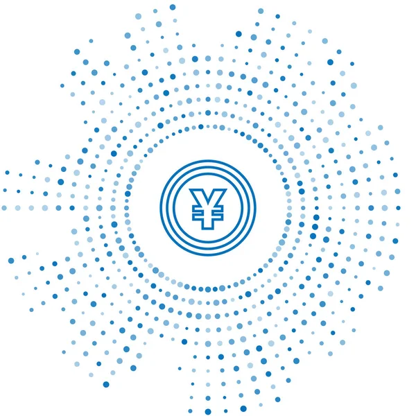 Modrý spojnicový Kryptoměnový minci ikona Bitmince izolovaná na bílém pozadí. Blořetězová technologie, bitmince, digitální peněžní trh, kryptotrminová peněženka. Abstraktní kružnice náhodné tečky. Vektorová ilustrace — Stockový vektor