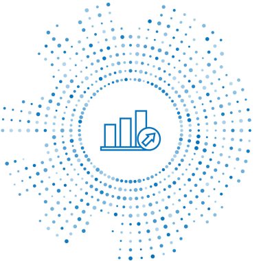 Beyaz arka planda yalıtılmış dolar simgesi olan Mavi çizgi Hedef. Yatırım hedef simgesi. Başarılı iş konsepti. Nakit veya Para işareti. Soyut daire rasgele nokta. Vektör İllüstrasyonu