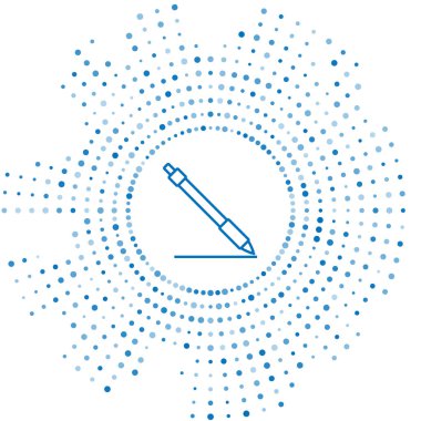 Beyaz arka planda yalıtılmış mavi çizgi Kalem çizgi simgesi. Soyut daire rasgele nokta. Vektör İllüstrasyonu