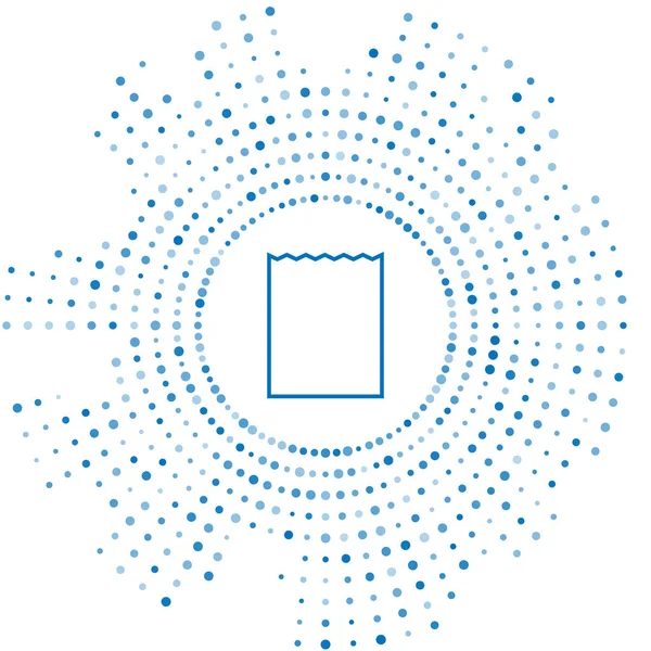 蓝线纸购物袋图标隔离在白色背景上。包符号。抽象圆随机点。矢量插图 — 图库矢量图片