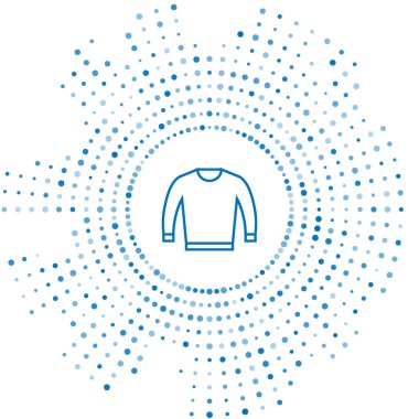 Mavi çizgi Kazak simgesi beyaz arka plan üzerinde izole. Pullover simgesi. Soyut daire rasgele nokta. Vektör İllüstrasyonu
