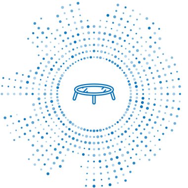 Mavi çizgi Atlama trambolin simgesi beyaz arka plan üzerinde izole. Soyut daire rasgele nokta. Vektör İllüstrasyonu