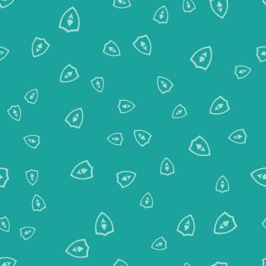 Yeşil Kalkan Ethereum Eth simgesi yeşil arka plan üzerinde izole dikişsiz desen. Kripto para madenciliği, blockchain teknolojisi, güvenlik, koruma, dijital para. Vektör İllüstrasyonu