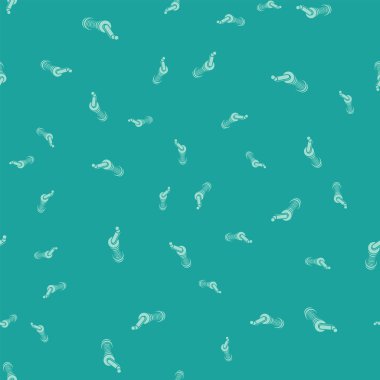 Balıkçılık simgesi için Yeşil İplik makara yeşil arka plan üzerinde izole dikişsiz desen. Balıkçı bobini. Olta takımı. Vektör İllüstrasyonu