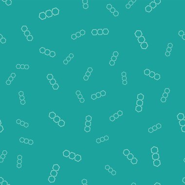 Yeşil Petek simgesi yeşil arka plan üzerinde izole dikişsiz desen. Bal hücreleri sembolü. Tatlı doğal yemekler. Vektör İllüstrasyonu