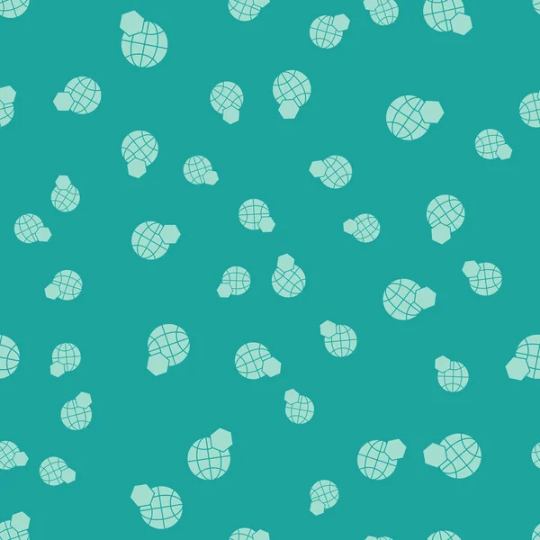 Carte en nid d'abeille vert de l'icône du monde motif isolé sans couture sur fond vert. Journée mondiale des abeilles. Concept événement écologique. Illustration vectorielle — Image vectorielle