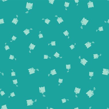 Yeşil Filiz şişe simgesi yeşil arka plan üzerinde izole dikişsiz desen. Tohum ve fide. Yaprak işareti. Yaprak doğası. Vektör İllüstrasyonu