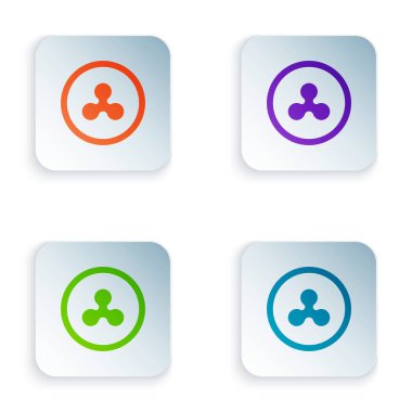 Beyaz arka planda yalıtılmış Renk Cryptocurrency sikke Ripple Xrp simgesi. Altcoin sembolü. Blockchain tabanlı güvenli kripto para birimi. Simgeleri renkli kare düğmelere ayarlayın. Vektör İllüstrasyonu